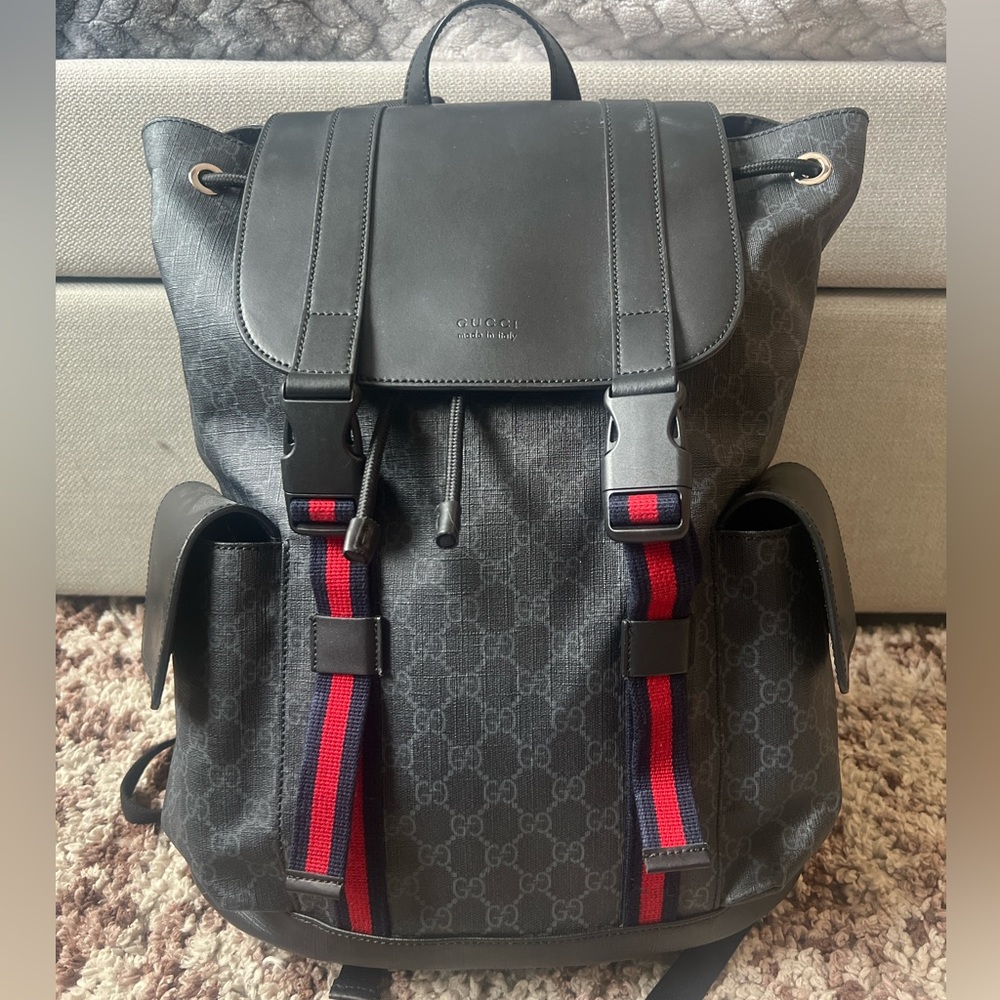 Gucci Soft Supreme GG Black Backpack